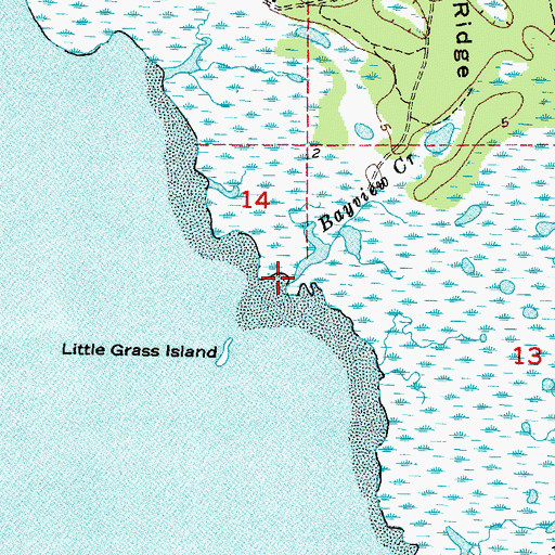 Topographic Map of Bayview Creek, FL