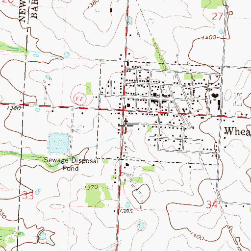 Topographic Map of Wheaton Post Office, MO