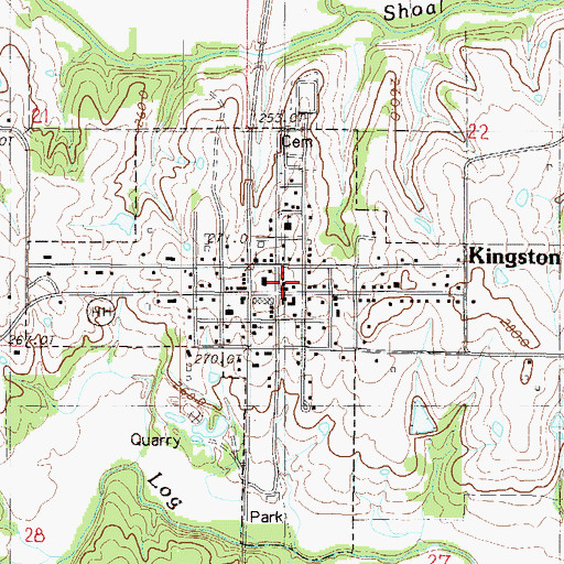 Topographic Map of Kingston Post Office, MO
