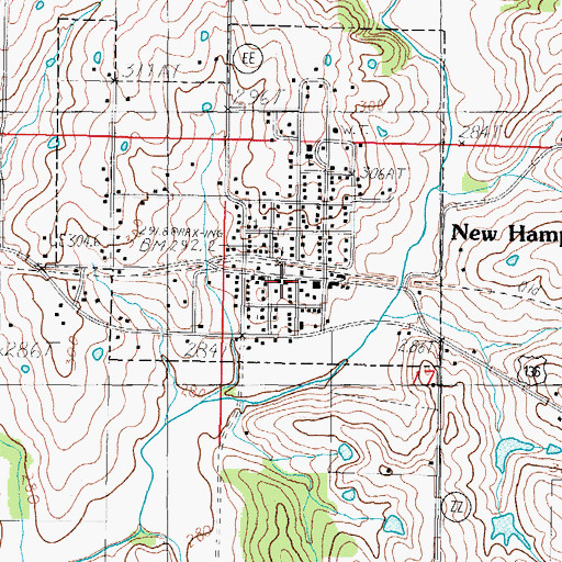Topographic Map of New Hampton Post Office, MO