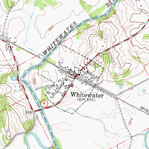 Topographic Map of Whitewater Post Office, MO