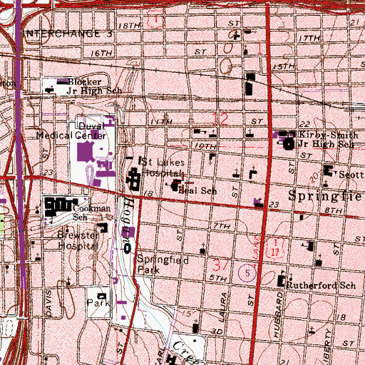 Topographic Map of Beal School, FL