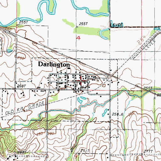 Topographic Map of Darlington Post Office, MO