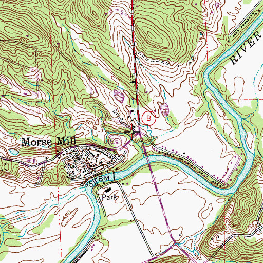 Topographic Map of Morse Mill Post Office, MO