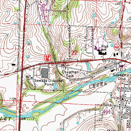 Topographic Map of Ozark Post Office, MO