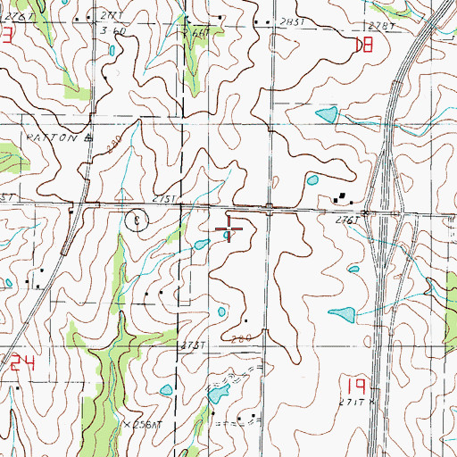 Topographic Map of Pattonsburg Post Office, MO