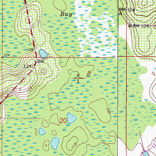 Topographic Map of Bear Bay, FL