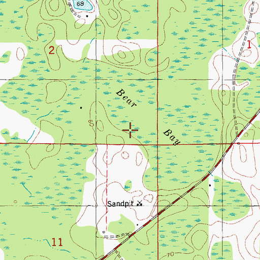 Topographic Map of Bear Bay, FL