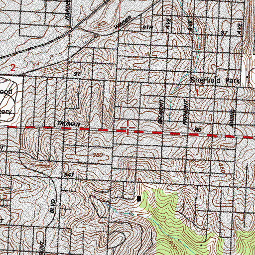 Topographic Map of Centropolis Post Office, MO