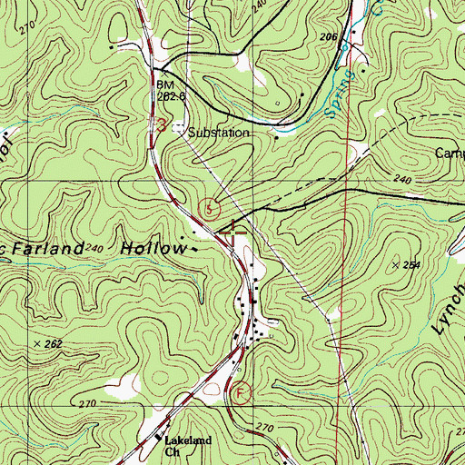 Topographic Map of Sunrise Beach Post Office, MO
