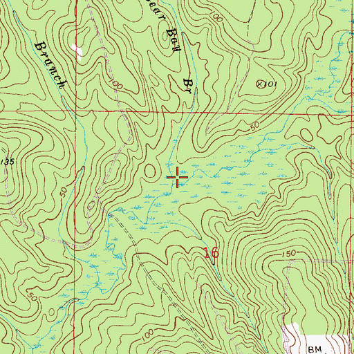 Topographic Map of Bear Bay Branch, FL
