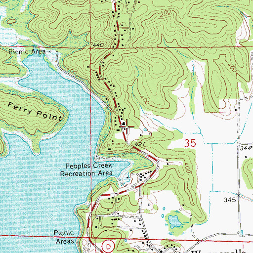 Topographic Map of Wappapello Post Office, MO