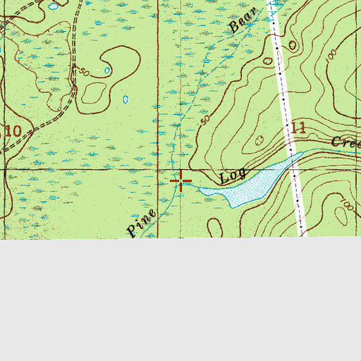 Topographic Map of Bear Bay Creek, FL