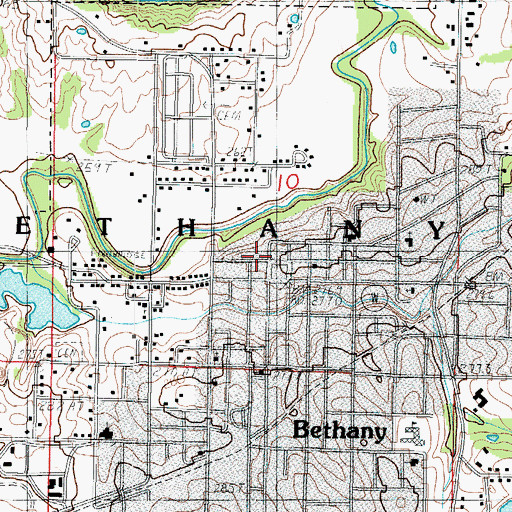Topographic Map of Bethany Post Office, MO