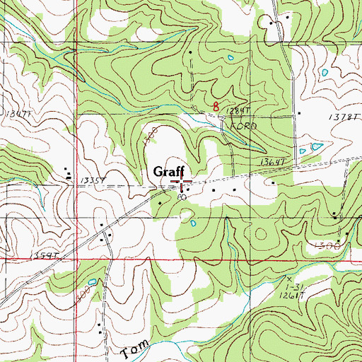 Topographic Map of Graff Post Office, MO