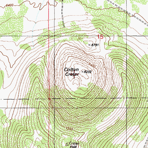 Topographic Map of Colton Crater, AZ