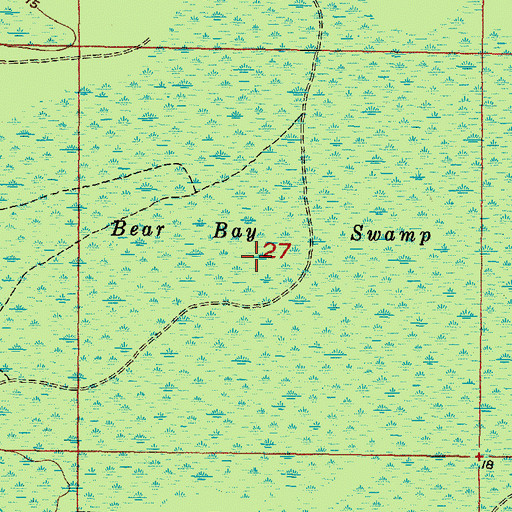 Topographic Map of Bear Bay Swamp, FL