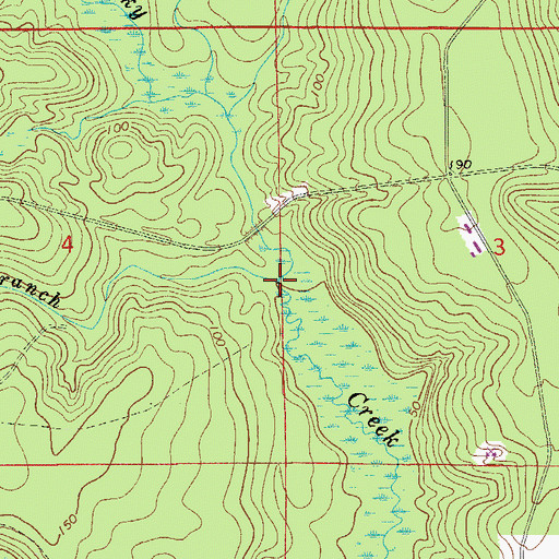 Topographic Map of Bear Branch, FL