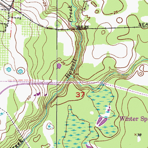 Topographic Map of Bear Creek, FL