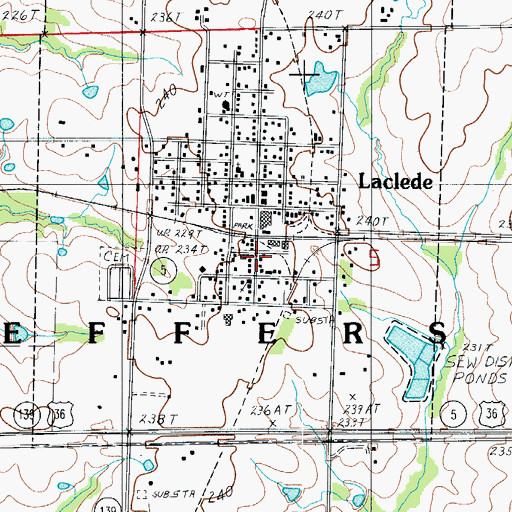 Topographic Map of Laclede Post Office, MO