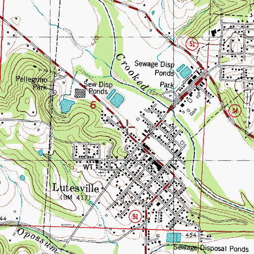 Topographic Map of Marble Hill Post Office, MO
