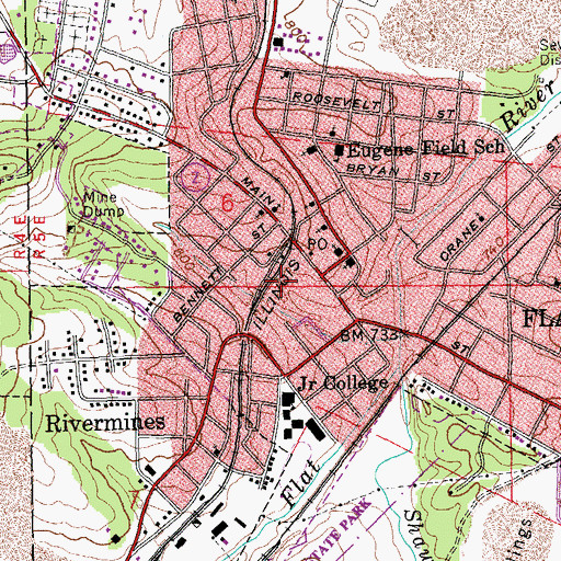 Topographic Map of Park Hills Post Office, MO