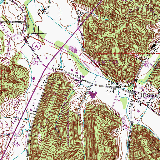 Topographic Map of House Springs Post Office, MO