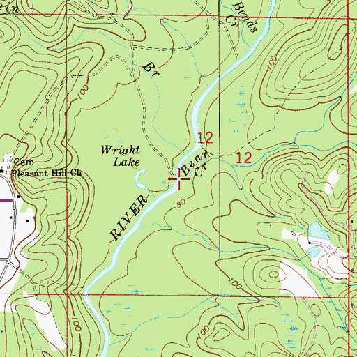 Topographic Map of Bear Creek, FL