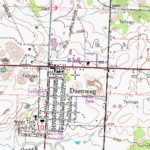 Topographic Map of Duenweg Post Office, MO