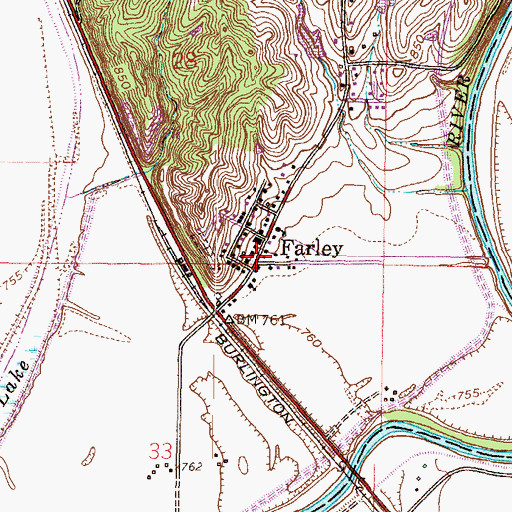 Topographic Map of Farley Post Office, MO