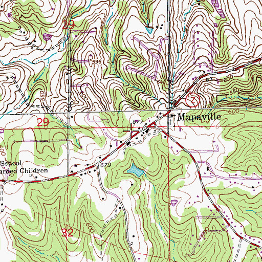 Topographic Map of Mapaville Post Office, MO