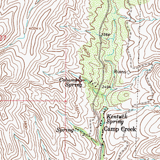Topographic Map of Columbine Spring, AZ