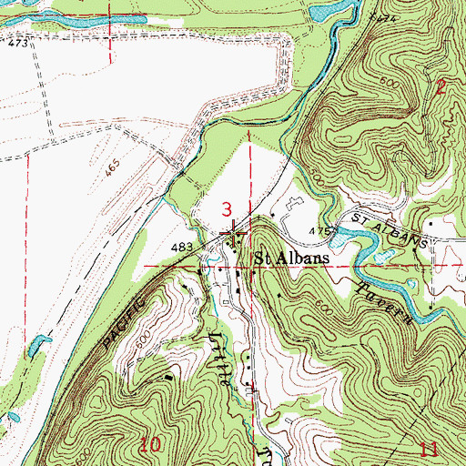 Topographic Map of Saint Albans Post Office, MO