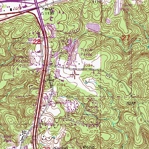 Topographic Map of Saint Robert Post Office, MO