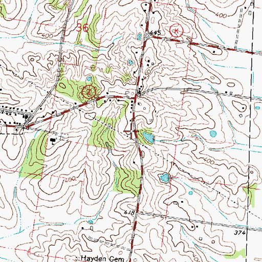Topographic Map of Gordonville Post Office, MO