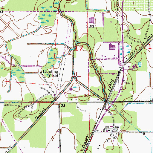 Topographic Map of Bear Gully Creek, FL