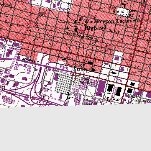 Topographic Map of Main Office Fin Postal Store Post Office, MO