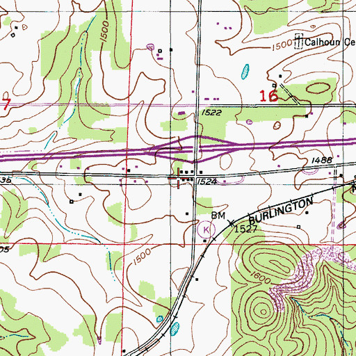 Topographic Map of Macomb Post Office, MO