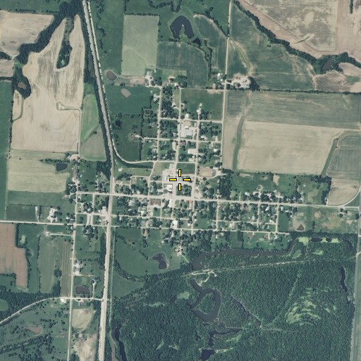 Aerial/Satellite Image of Hume Post Office, MO
