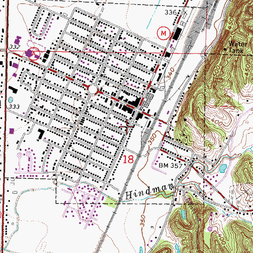 Topographic Map of Chaffee Post Office, MO