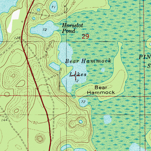 Topographic Map of Bear Hammock Lakes, FL