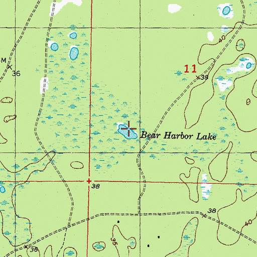 Topographic Map of Bear Harbor Lake, FL
