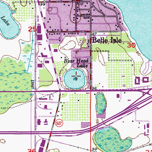 Topographic Map of Bear Head Lake, FL