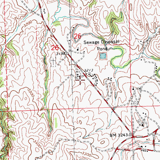 Topographic Map of Wounded Knee Post Office, SD