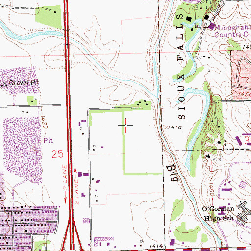 Topographic Map of Meadows Postal Store Post Office, SD