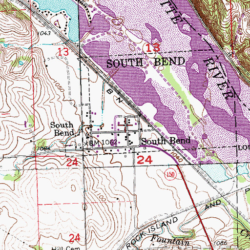 Topographic Map of South Bend Post Office, NE