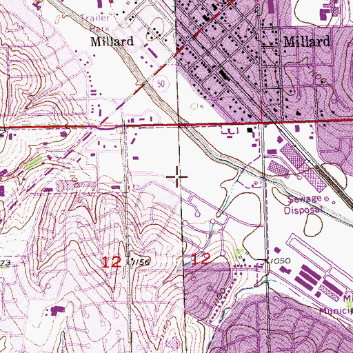Topographic Map of Postal Impressions Retail Post Office, NE