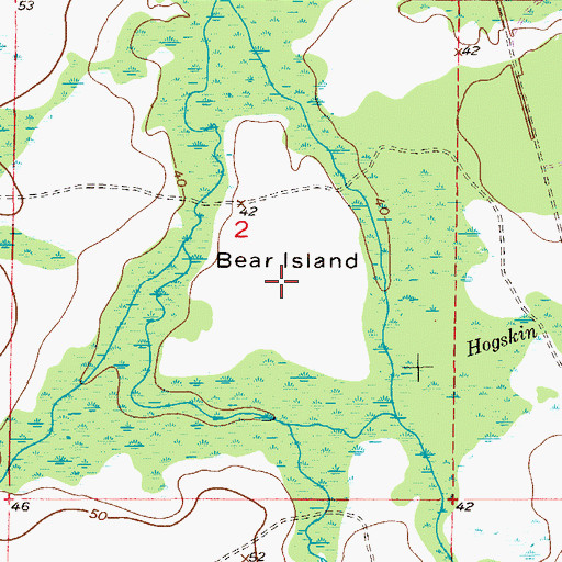 Topographic Map of Bear Island, FL