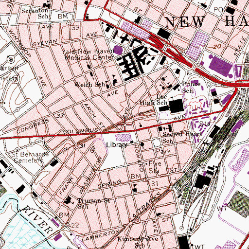 Topographic Map of Kilby Post Office, CT