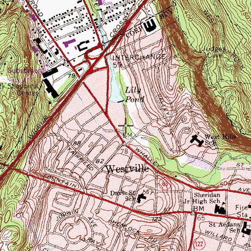 Topographic Map of Amity Retail Store Post Office, CT